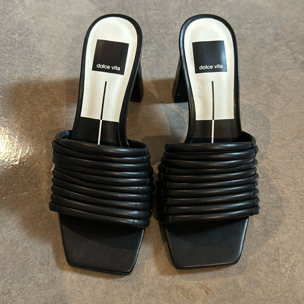 Dolce Vita Priana Heels: Black with Snake Embossed Heel - Size 6.5 *NEW WITH BOX
